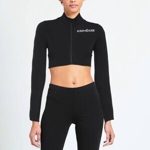 Kimhēkim Black Logo Zip-Up Crop Top - Fits XS/Small (Tag M) - RRP $275